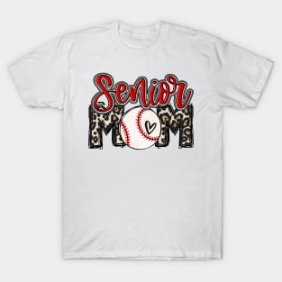 Senior Baseball Mom Leopard T-Shirt